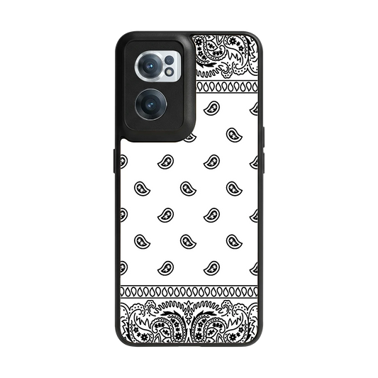 Paisley White back phone cover | glass case for oneplus nord ce 2