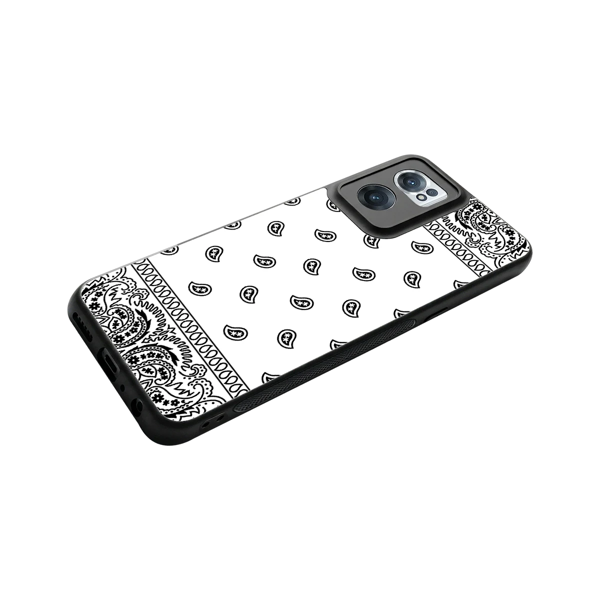 Paisley White stylish phone case for oneplus nord ce 2 | glossy glass and slim fit