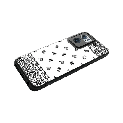 Paisley White stylish phone case for oneplus nord ce 2 | glossy glass and slim fit