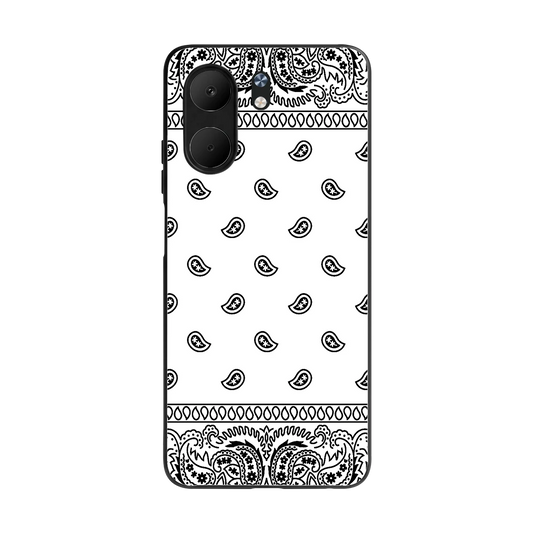 Paisley White back phone cover | glass case for oppo a5x 5g