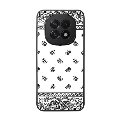 Paisley White back phone cover | glass case for oppo f29 5g