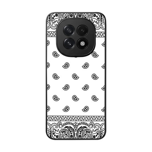 Paisley White back phone cover | glass case for oppo f29 5g
