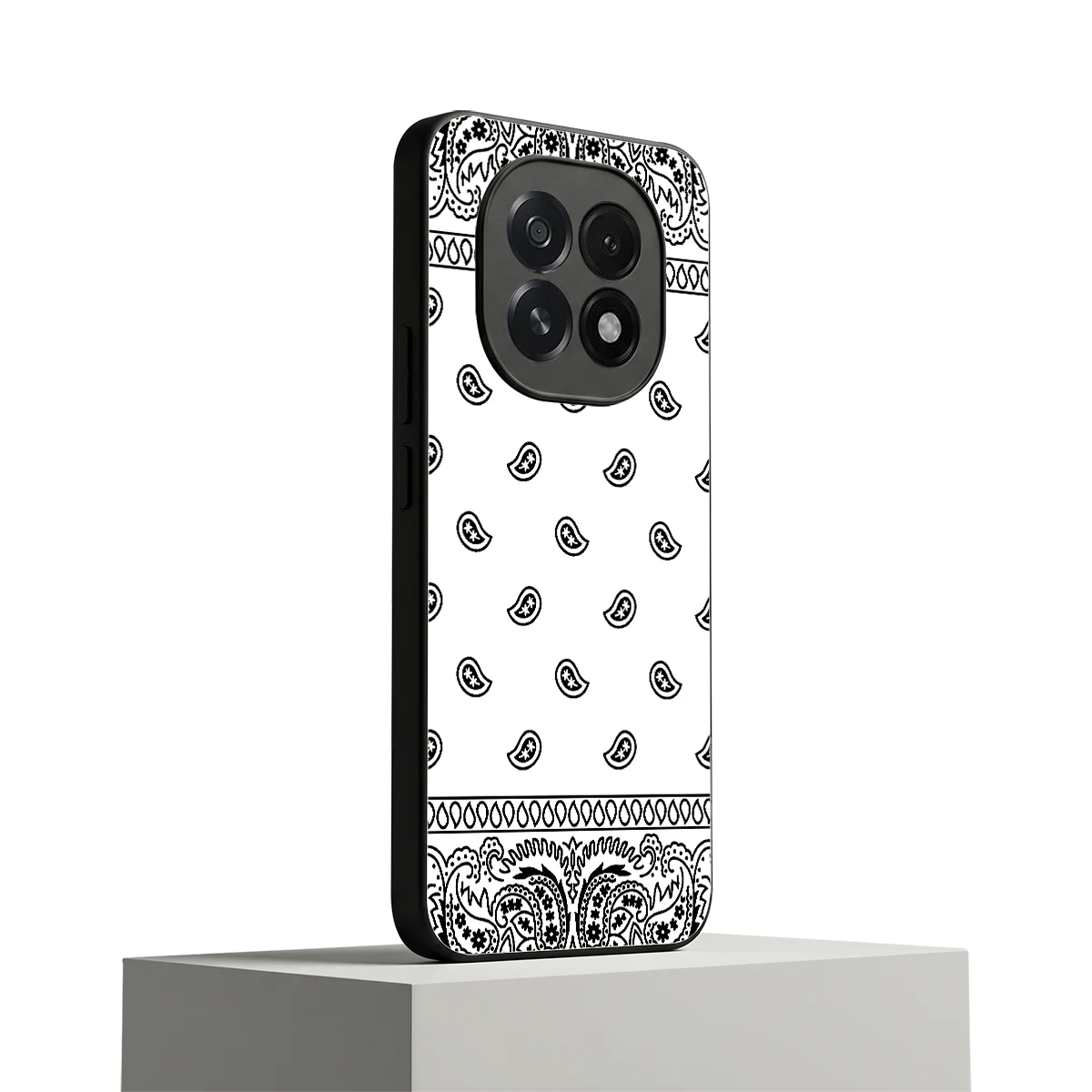 Paisley White oppo f29 5g mobile cover | shockproof glass phone case