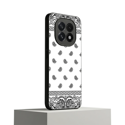 Paisley White oppo f29 5g mobile cover | shockproof glass phone case