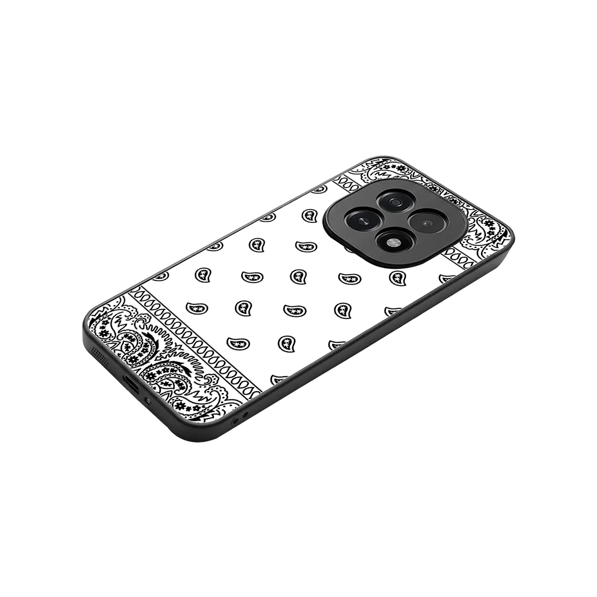 Paisley White stylish phone case for oppo f29 5g | glossy glass and slim fit