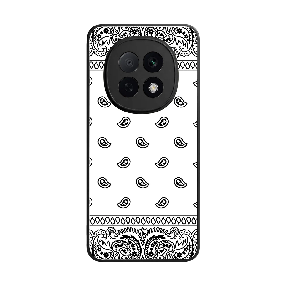 Paisley White back phone cover | glass case for oppo f29 pro 5g