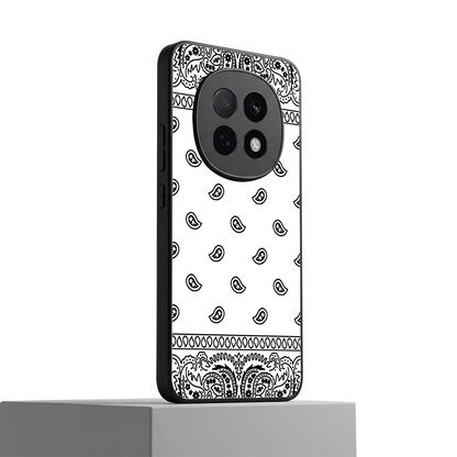 Paisley White oppo f29 pro 5g mobile cover | shockproof glass phone case