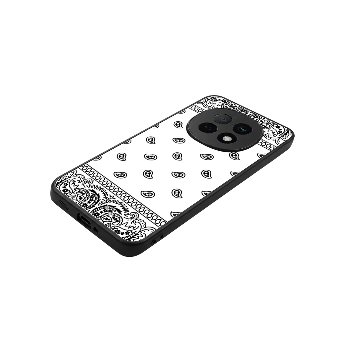 Paisley White stylish phone case for oppo f29 pro 5g | glossy glass and slim fit