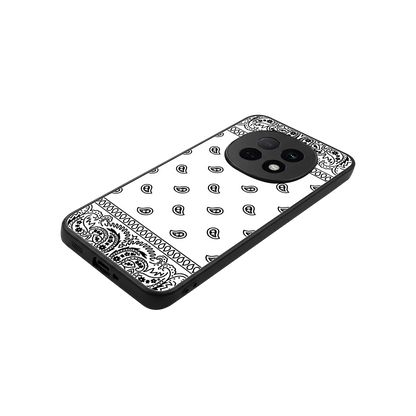 Paisley White stylish phone case for oppo f29 pro 5g | glossy glass and slim fit