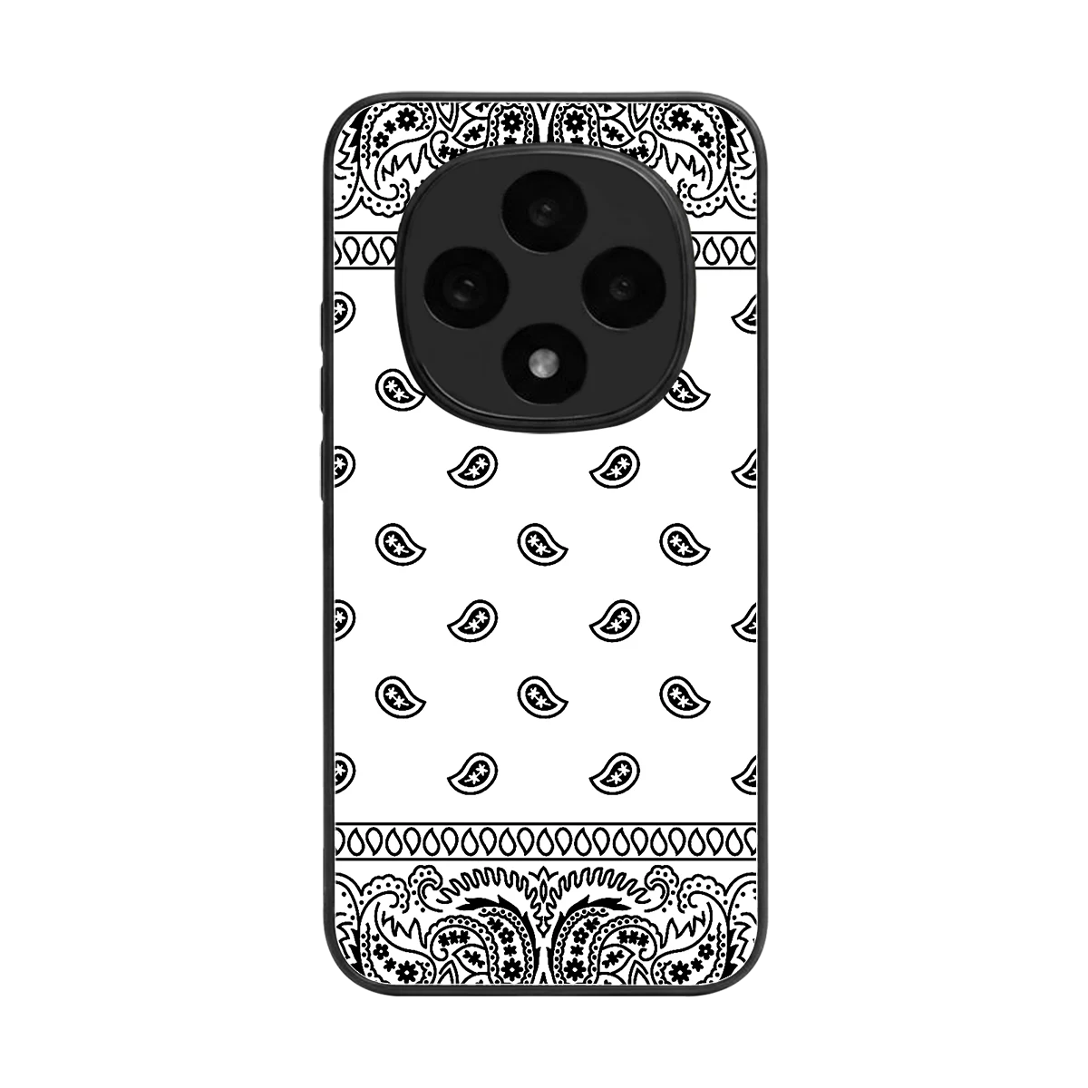 Paisley White back phone cover | glass case for oppo f31 pro 5g