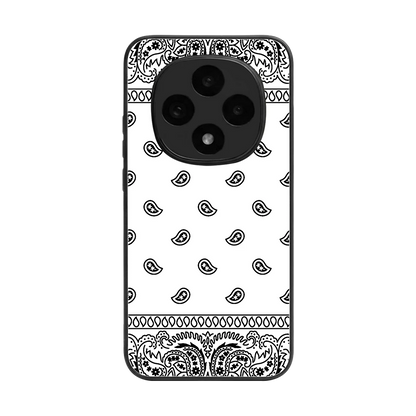 Paisley White back phone cover | glass case for oppo f31 pro 5g