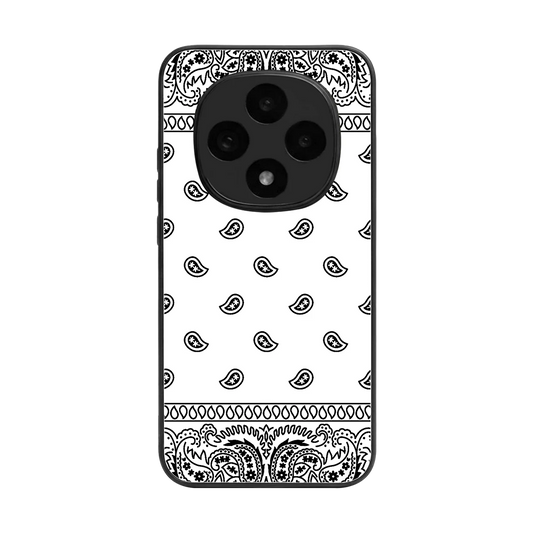 Paisley White back phone cover | glass case for oppo f31 pro 5g