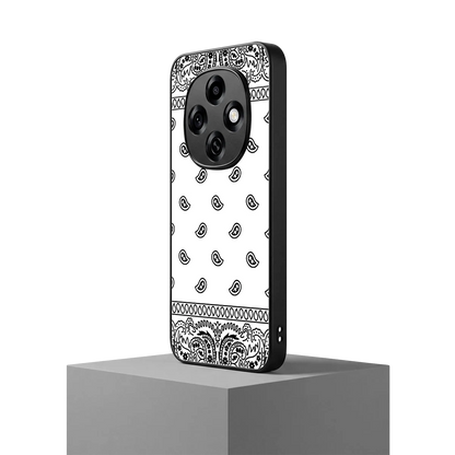 Paisley White oppo f31 pro 5g mobile cover | shockproof glass phone case