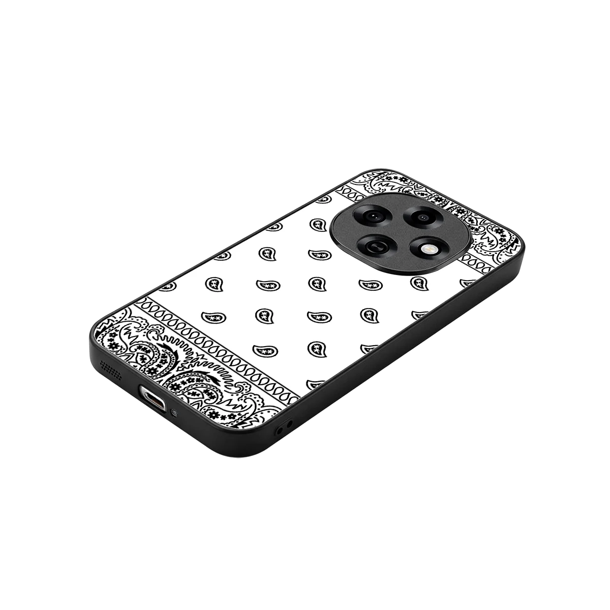 Paisley White stylish phone case for oppo f31 pro 5g | glossy glass and slim fit