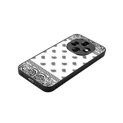 Paisley White stylish phone case for oppo f31 pro 5g | glossy glass and slim fit