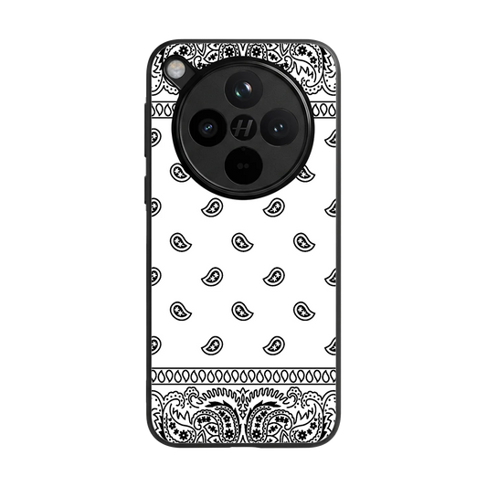 Paisley White back phone cover | glass case for oppo find x8