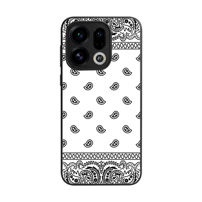 Paisley White back phone cover | glass case for oppo find x9