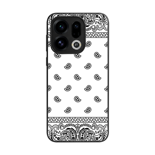 Paisley White back phone cover | glass case for oppo find x9