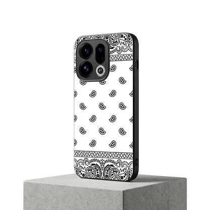 Paisley White oppo find x9 mobile cover | shockproof glass phone case