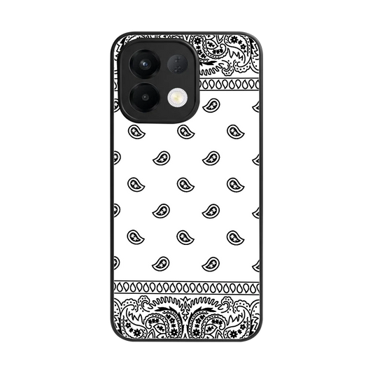 Paisley White back phone cover | glass case for oppo k13 5g