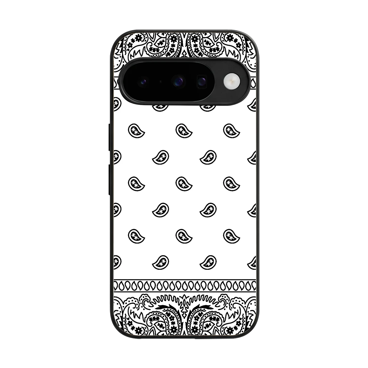Paisley White back phone cover | glass case for google pixel 10