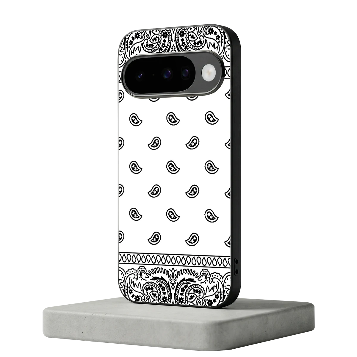 Paisley White google pixel 10 mobile cover | shockproof glass phone case