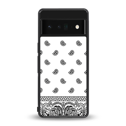 Paisley White back phone cover | glass case for google pixel 6 pro