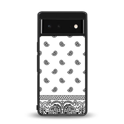 Paisley White back phone cover | glass case for google pixel 6