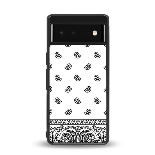 Paisley White back phone cover | glass case for google pixel 6
