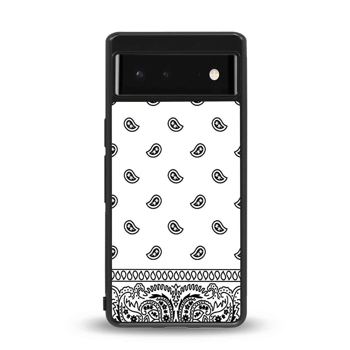 Paisley White back phone cover | glass case for google pixel 6a