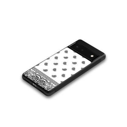 Paisley White google pixel 6a mobile cover | shockproof glass phone case