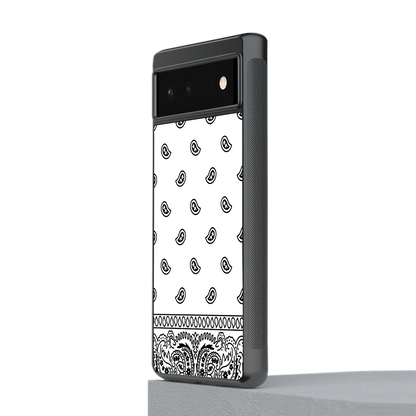 Paisley White stylish phone case for google pixel 6 | glossy glass and slim fit