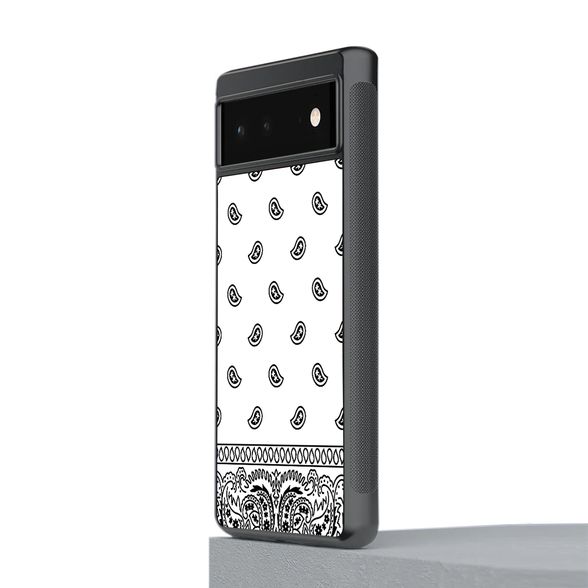 Paisley White stylish phone case for google pixel 6a | glossy glass and slim fit