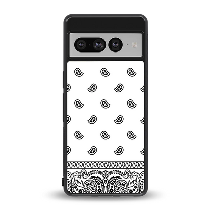 Paisley White back phone cover | glass case for google pixel 7 pro