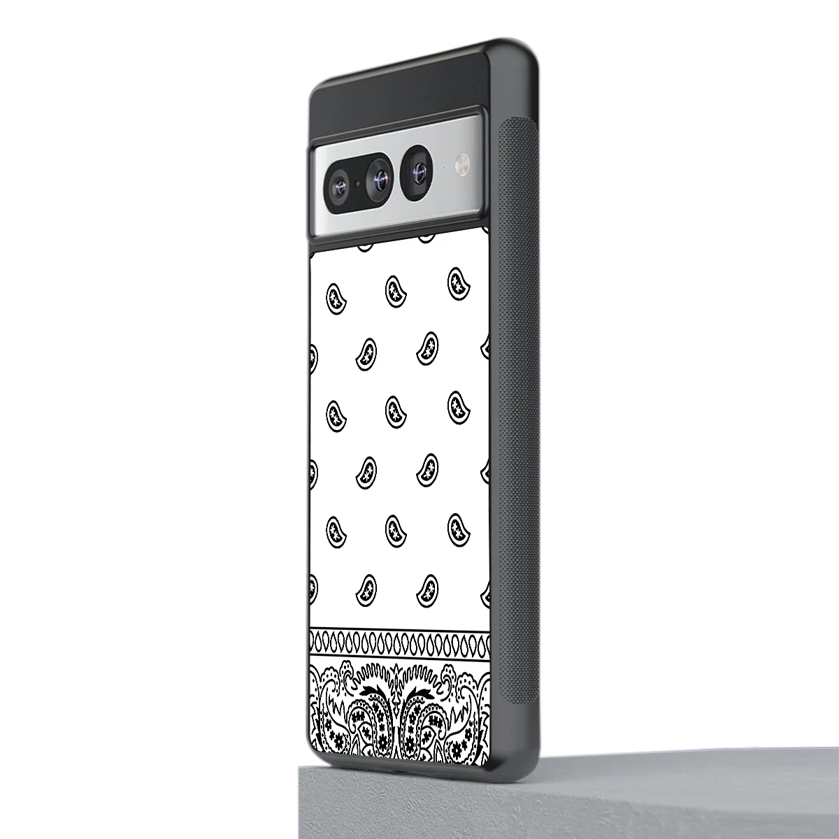 Paisley White stylish phone case for google pixel 7 pro | glossy glass and slim fit