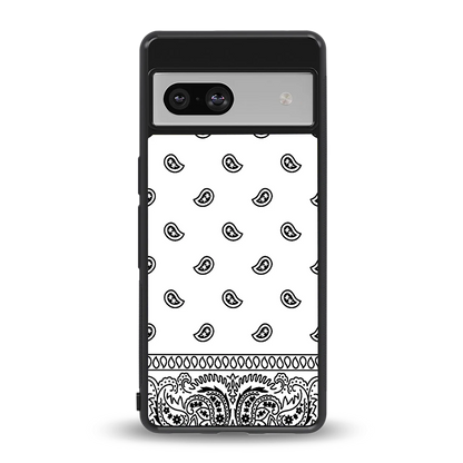 Paisley White back phone cover | glass case for google pixel 7a