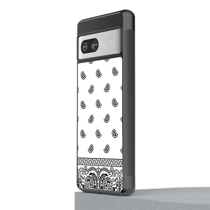 Paisley White stylish phone case for google pixel 7 | glossy glass and slim fit