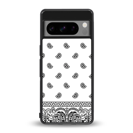 Paisley White back phone cover | glass case for google pixel 8 pro