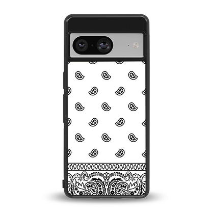 Paisley White back phone cover | glass case for google pixel 8