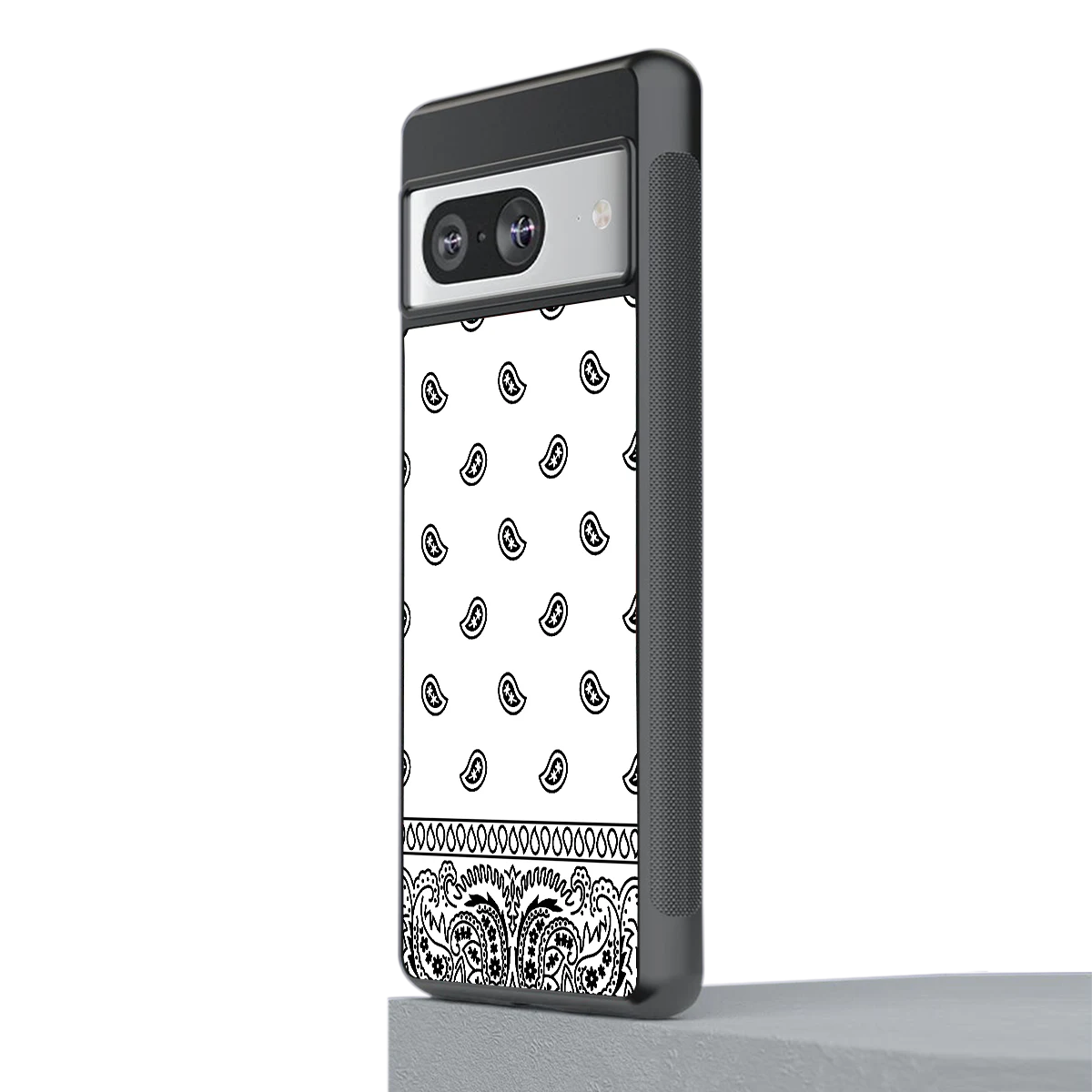 Paisley White stylish phone case for google pixel 8 | glossy glass and slim fit