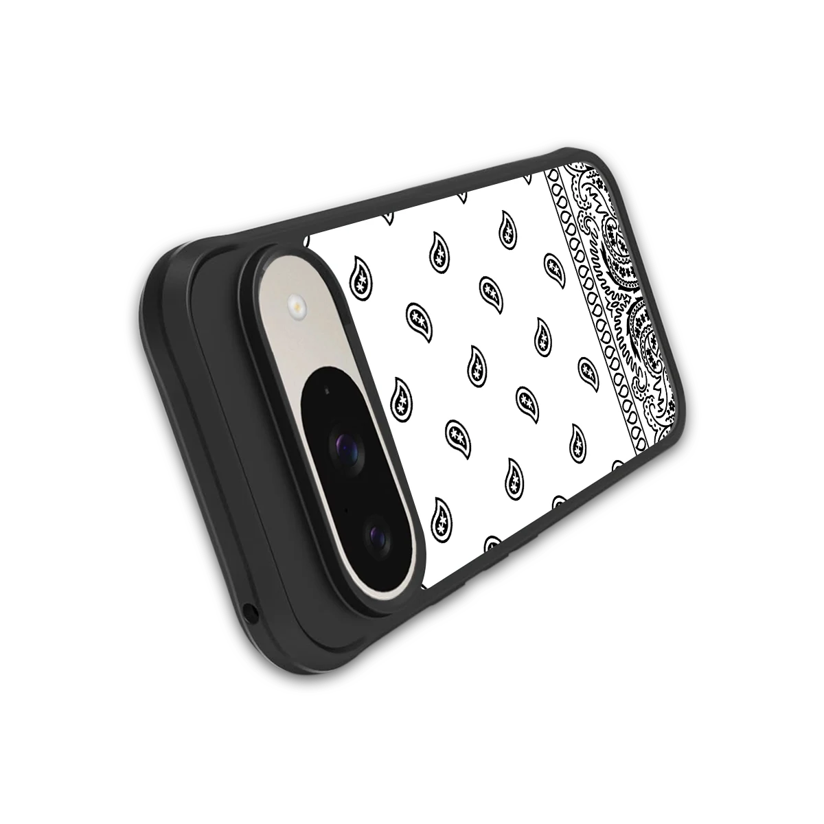Paisley White stylish phone case for google pixel 9 | glossy glass and slim fit