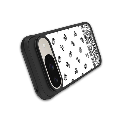 Paisley White stylish phone case for google pixel 9 | glossy glass and slim fit