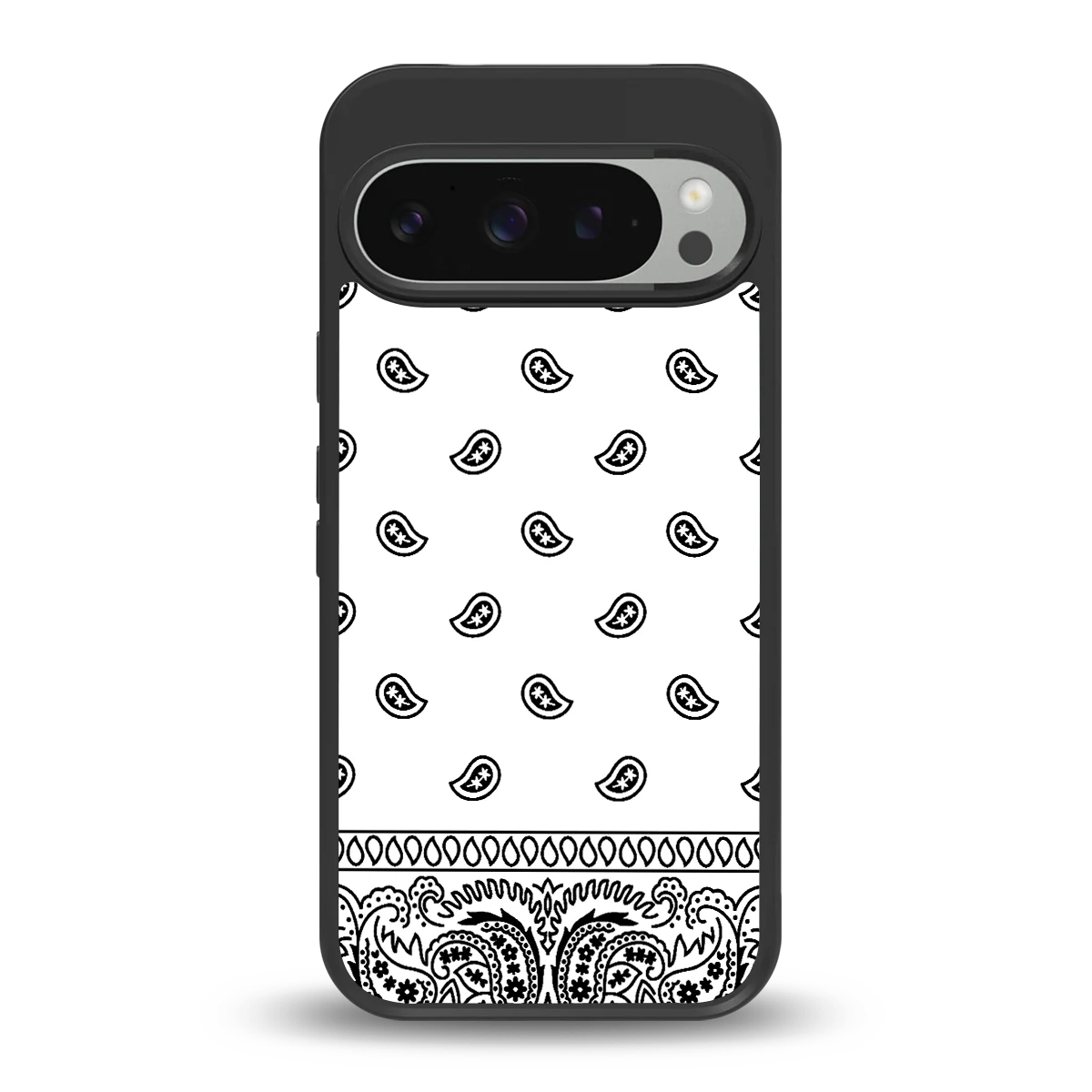 Paisley White back phone cover | glass case for google pixel 9 pro