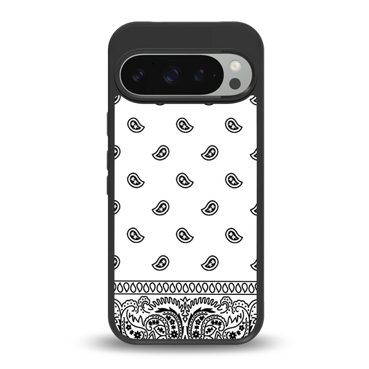 Paisley White back phone cover | glass case for google pixel 9 pro xl