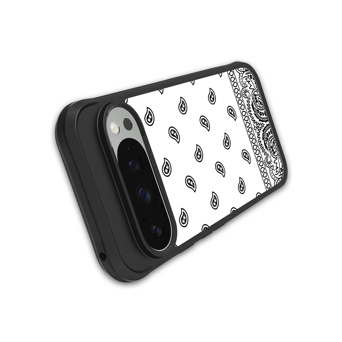 Paisley White stylish phone case for google pixel 9 pro | glossy glass and slim fit