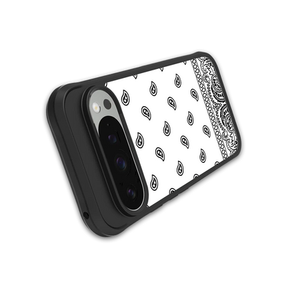 Paisley White stylish phone case for google pixel 9 pro xl | glossy glass and slim fit