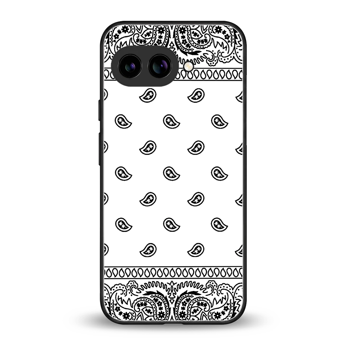 Paisley White back phone cover | glass case for google pixel 9a