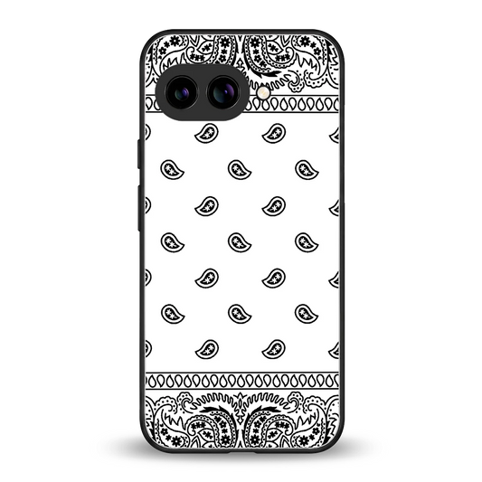 Paisley White back phone cover | glass case for google pixel 9a