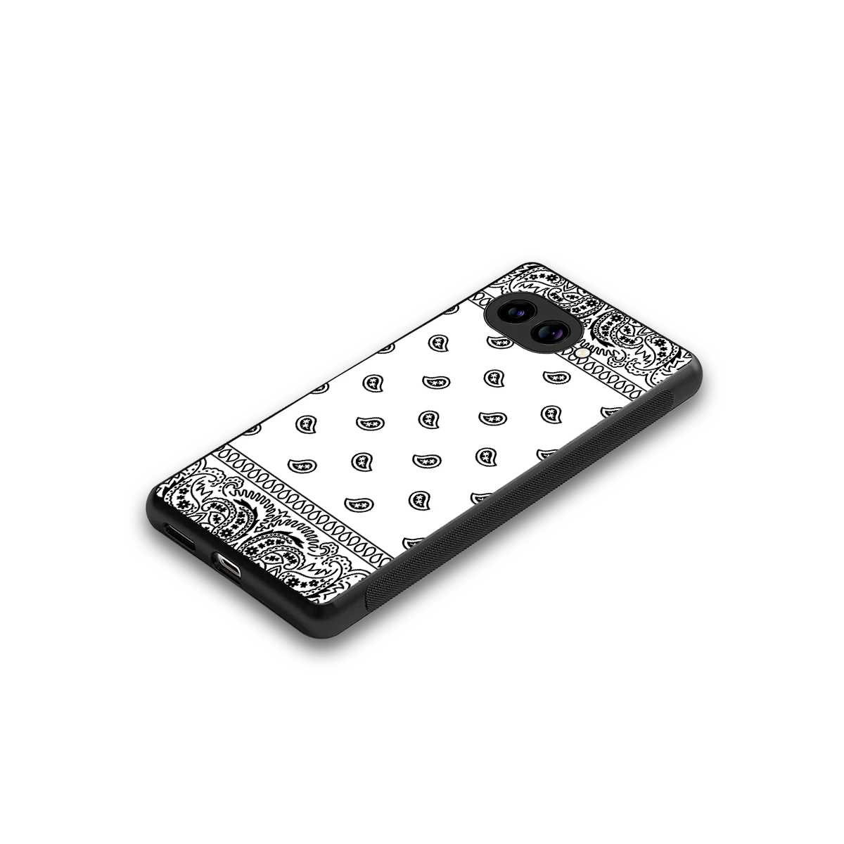 Paisley White stylish phone case for google pixel 9a | glossy glass and slim fit