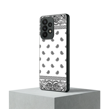 Paisley White samsung galaxy a23 mobile cover | shockproof glass phone case